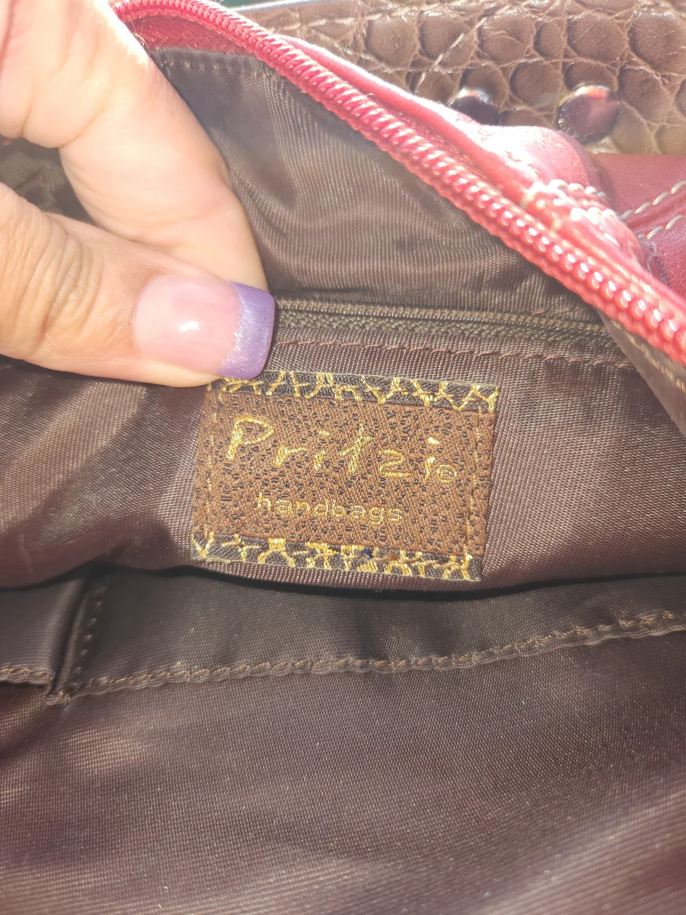 Pritzi Red Braided Accent Hobo Bag